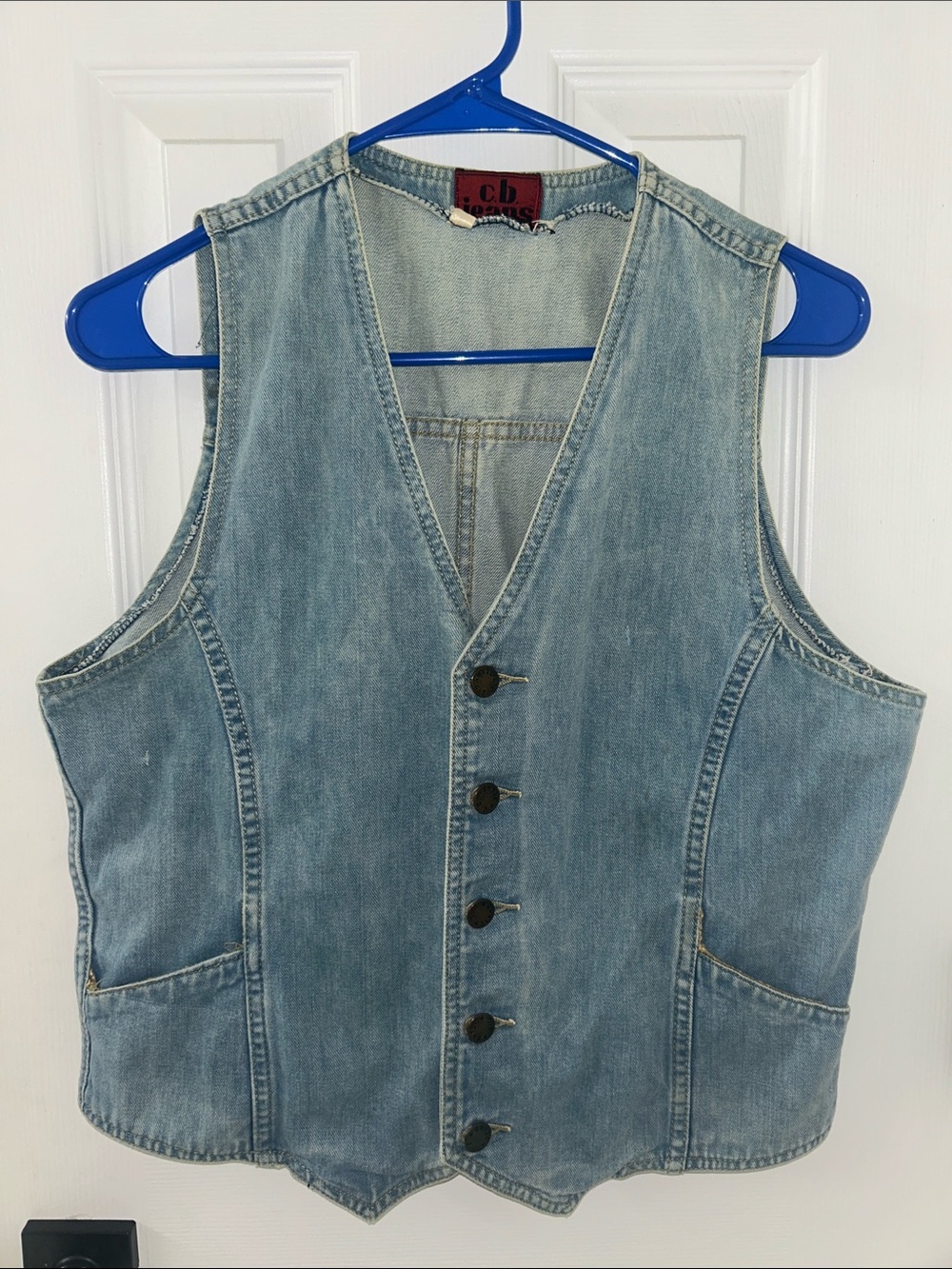 Vintage C.B. Jeans Light Blue Denim Vest - unisex